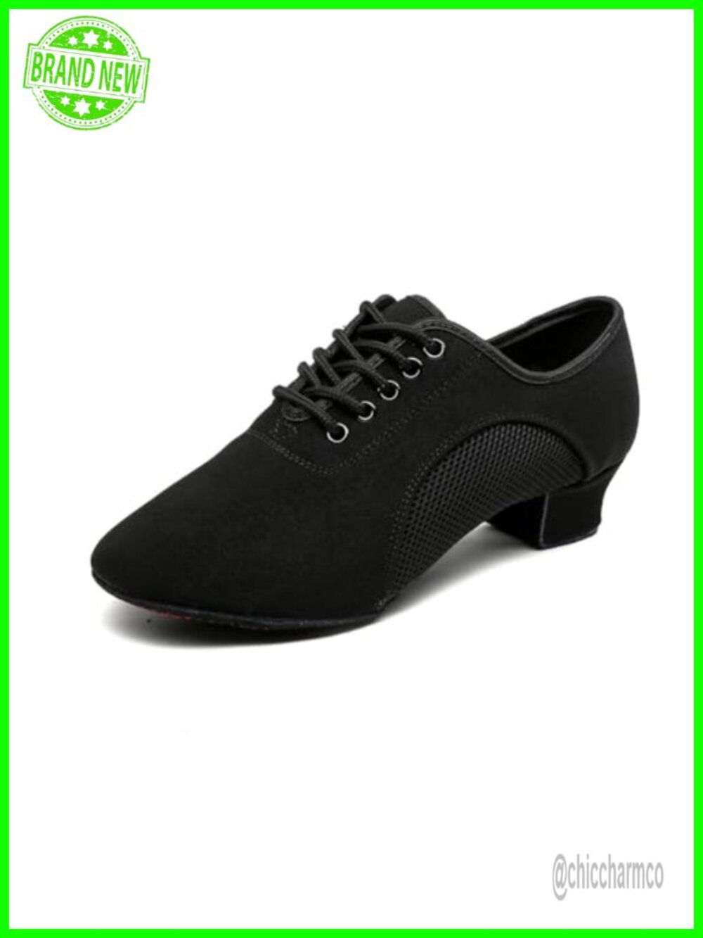 Women's Latin Ballroom Dance Shoes Suede Split Sole Cuban Heel Jazz